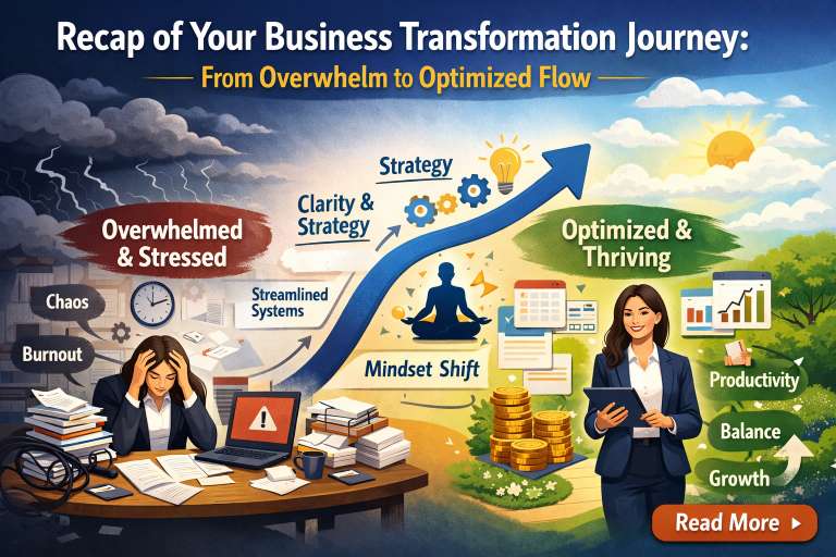 Recap of Your Business Transformation Journey From Overwhelm to Optimized Flow